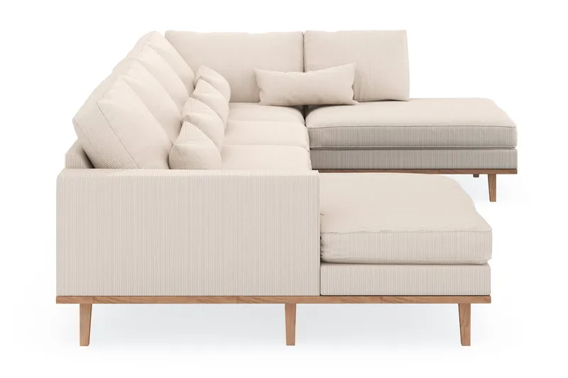 Copenhagen 5-sits Högervänd U-formad Soffa med Divan och Schäslong i Manchester - Beige - Products - Möbler - Soffa - U-soffa