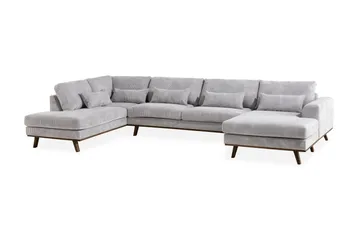 Copenhagen 5-sits Högervänd U-formad Soffa med Divan och Schäslong i Manchester - Ljusgrå - Products - Möbler - Soffa - U-soffa