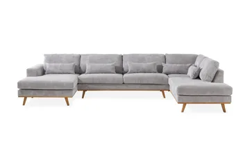 Copenhagen 5-sits Högervänd U-formad Soffa med Divan och Schäslong i Manchester - Ljusgrå - Products - Möbler - Soffa - U-soffa