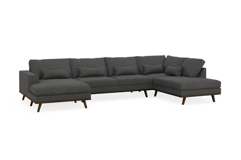 Copenhagen 5-sits Högervänd U-formad Soffa med Divan och Schäslong i Manchester - Mörkgrå - Products - Möbler - Soffa - U-soffa
