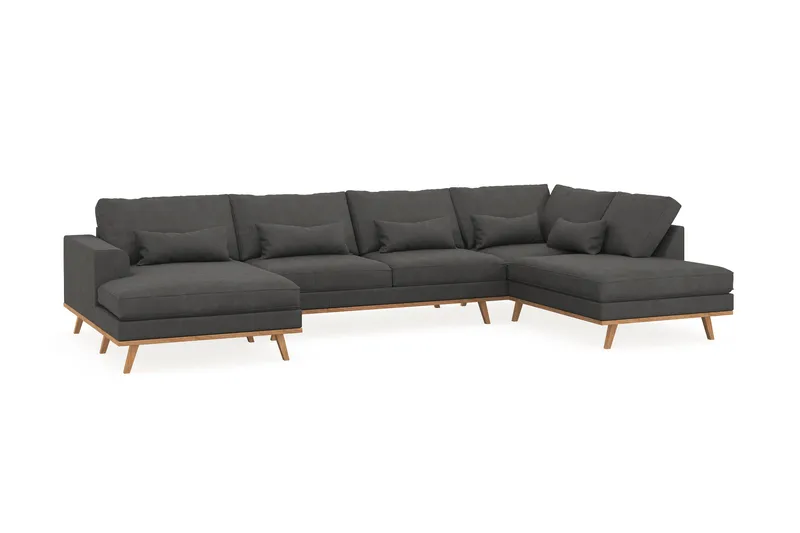Copenhagen 5-sits Högervänd U-formad Soffa med Divan och Schäslong i Manchester - Mörkgrå - Products - Möbler - Soffa - U-soffa