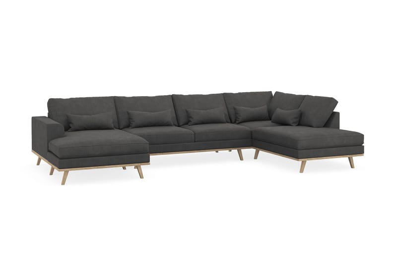 Copenhagen 5-sits Högervänd U-formad Soffa med Divan och Schäslong i Manchester - Mörkgrå - Products - Möbler - Soffa - U-soffa