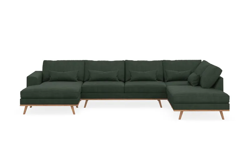 Copenhagen 5-sits Högervänd U-formad Soffa med Divan och Schäslong i Manchester - Mörkgrön - Products - Möbler - Soffa - U-soffa