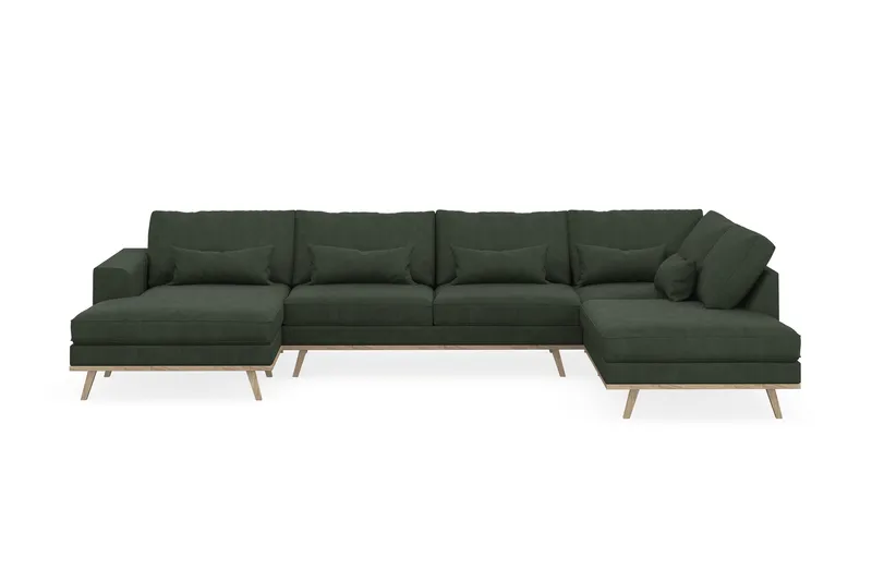 Copenhagen 5-sits Högervänd U-formad Soffa med Divan och Schäslong i Manchester - Mörkgrön - Products - Möbler - Soffa - U-soffa