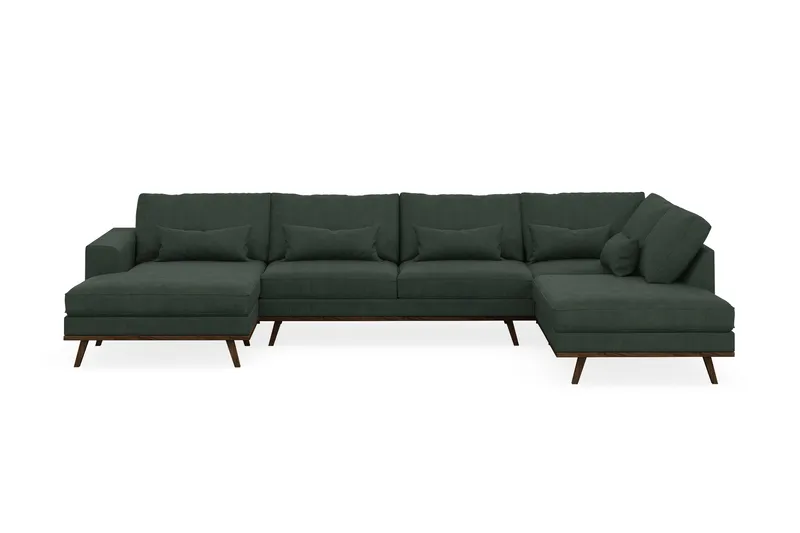 Copenhagen 5-sits Högervänd U-formad Soffa med Divan och Schäslong i Manchester - Mörkgrön - Products - Möbler - Soffa - U-soffa
