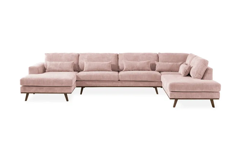 Copenhagen 5-sits Högervänd U-formad Soffa med Divan och Schäslong i Manchester - Rosa - Products - Möbler - Soffa - U-soffa