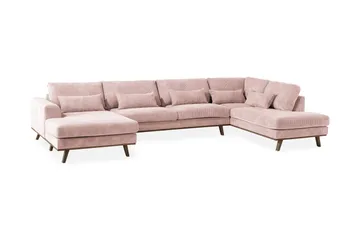 Copenhagen 5-sits Högervänd U-formad Soffa med Divan och Schäslong i Manchester - Rosa - Products - Möbler - Soffa - U-soffa