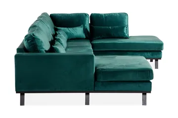 Copenhagen 5-sits Högervänd U-formad Soffa med Divan och Schäslong i Sammet - Grön - Products - Möbler - Soffa - Sammetssoffa