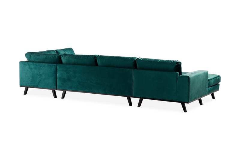 Copenhagen 5-sits Högervänd U-formad Soffa med Divan och Schäslong i Sammet - Grön - Products - Möbler - Soffa - Sammetssoffa