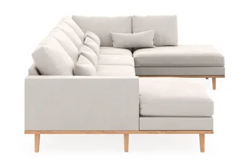 Copenhagen 5-sits Högervänd U-formad Soffa med Divan och Schäslong i Sammet - Krämvit - Products - Möbler - Soffa - Sammetssoffa