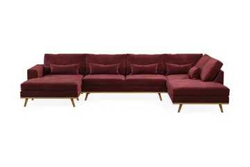 Copenhagen 5-sits Högervänd U-formad Soffa med Divan och Schäslong i Sammet