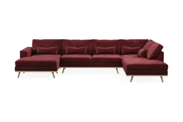 Copenhagen 5-sits Högervänd U-formad Soffa med Divan och Schäslong i Sammet