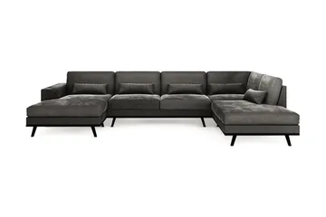Copenhagen 5-sits Högervänd U-formad Soffa med Divan och Schäslong i Sammet - Mörkgrå - Products - Möbler - Soffa - Sammetssoffa