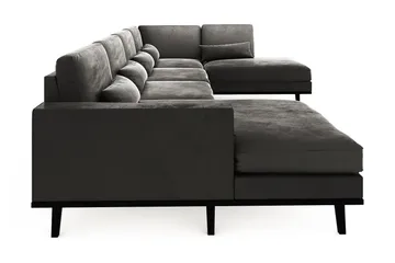 Copenhagen 5-sits Högervänd U-formad Soffa med Divan och Schäslong i Sammet - Mörkgrå - Products - Möbler - Soffa - Sammetssoffa