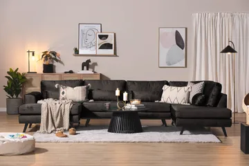 Copenhagen 5-sits Högervänd U-formad Soffa med Divan och Schäslong i Sammet - Mörkgrå - Products - Möbler - Soffa - Sammetssoffa