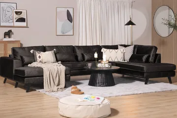 Copenhagen 5-sits Högervänd U-formad Soffa med Divan och Schäslong i Sammet - Mörkgrå - Products - Möbler - Soffa - Sammetssoffa