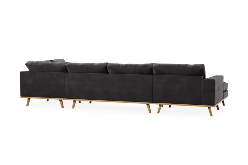 Copenhagen 5-sits Högervänd U-formad Soffa med Divan och Schäslong i Sammet - Mörkgrå - Products - Möbler - Soffa - Sammetssoffa