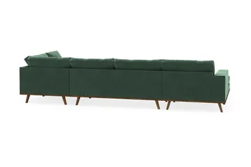 Copenhagen 5-sits Högervänd U-formad Soffa med Divan och Schäslong i Sammet - Mörkgrön - Products - Möbler - Soffa - Sammetssoffa