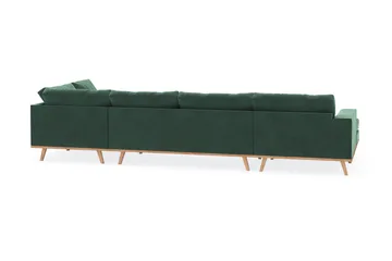 Copenhagen 5-sits Högervänd U-formad Soffa med Divan och Schäslong i Sammet - Mörkgrön - Products - Möbler - Soffa - Sammetssoffa