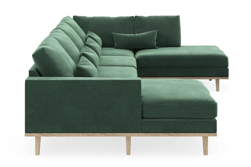 Copenhagen 5-sits Högervänd U-formad Soffa med Divan och Schäslong i Sammet - Mörkgrön - Products - Möbler - Soffa - Sammetssoffa