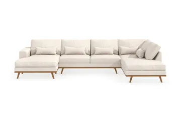 Copenhagen 5-sits Högervänd U-formad Soffa med Divan och Schäslong i Tyg - Beige - Products - Möbler - Soffa - U-soffa