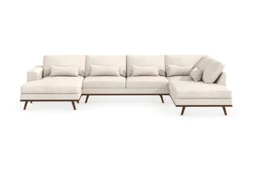 Copenhagen 5-sits Högervänd U-formad Soffa med Divan och Schäslong i Tyg - Beige - Products - Möbler - Soffa - U-soffa