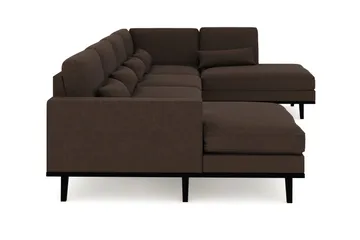 Copenhagen 5-sits Högervänd U-formad Soffa med Divan och Schäslong i Tyg - Brun - Products - Möbler - Soffa - U-soffa