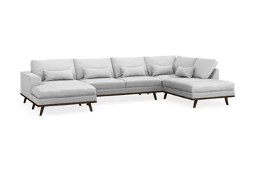 Copenhagen 5-sits Högervänd U-formad Soffa med Divan och Schäslong i Tyg - Ljusgrå - Products - Möbler - Soffa - U-soffa