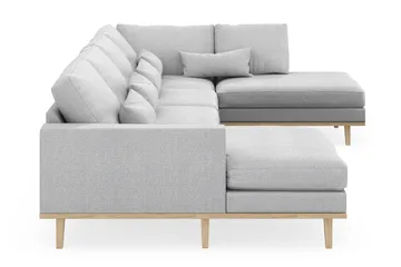 Copenhagen 5-sits Högervänd U-formad Soffa med Divan och Schäslong i Tyg - Ljusgrå - Products - Möbler - Soffa - U-soffa
