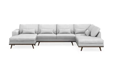 Copenhagen 5-sits Högervänd U-formad Soffa med Divan och Schäslong i Tyg - Ljusgrå - Products - Möbler - Soffa - U-soffa