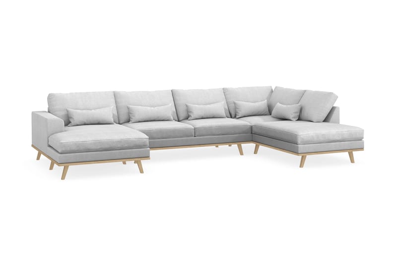 Copenhagen 5-sits Högervänd U-formad Soffa med Divan och Schäslong i Tyg - Ljusgrå - Products - Möbler - Soffa - U-soffa