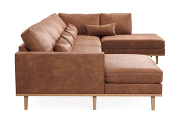 Copenhagen 5-sits Vänstervänd U-formad Large Soffa med Divan och Schäslong i Konstläder - Brun - Products - Möbler - Soffa - Skinnsoffa