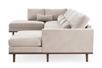Copenhagen 5-sits Vänstervänd U-formad Large Soffa med Divan och Schäslong i Sammet - Beige - Products - Möbler - Soffa - Sammetssoffa