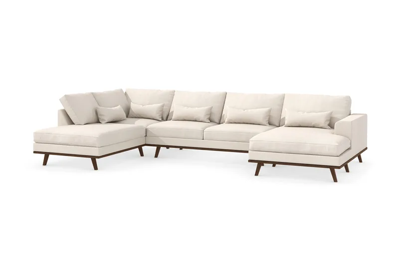 Copenhagen 5-sits Vänstervänd U-formad Large Soffa med Divan och Schäslong i Tyg - Beige - Products - Möbler - Soffa - U-soffa