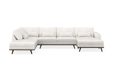 Copenhagen 5-sits Vänstervänd U-formad Soffa med Divan och Schäslong i Bouclé - Vit - Products - Möbler - Soffa - U-soffa