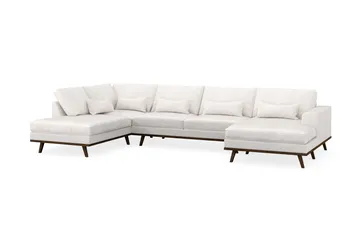 Copenhagen 5-sits Vänstervänd U-formad Soffa med Divan och Schäslong i Bouclé - Vit - Products - Möbler - Soffa - U-soffa