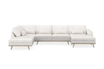 Copenhagen 5-sits Vänstervänd U-formad Soffa med Divan och Schäslong i Bouclé - Vit - Products - Möbler - Soffa - U-soffa