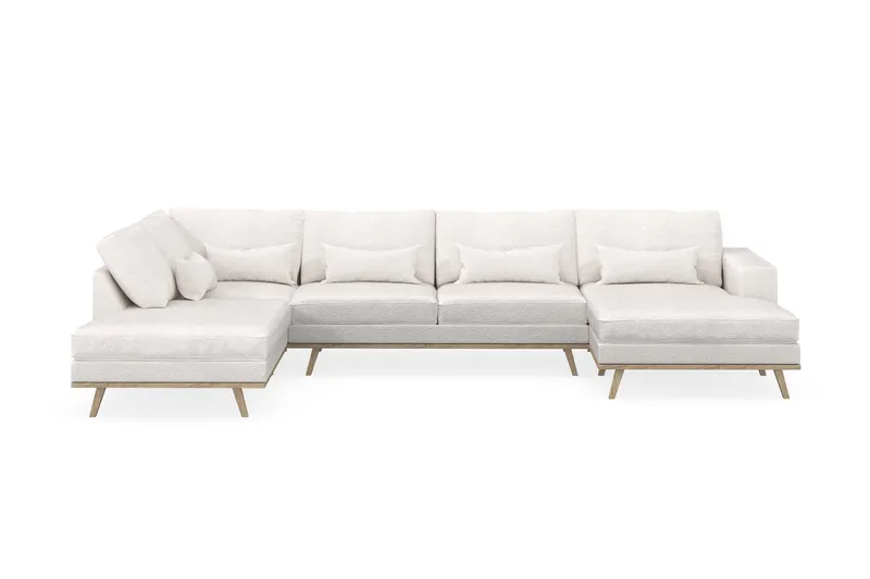 Copenhagen 5-sits Vänstervänd U-formad Soffa med Divan och Schäslong i Bouclé - Vit - Products - Möbler - Soffa - U-soffa