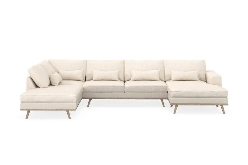 Copenhagen 5-sits Vänstervänd U-formad Soffa med Divan och Schäslong i Manchester - Beige - Products - Möbler - Soffa - U-soffa