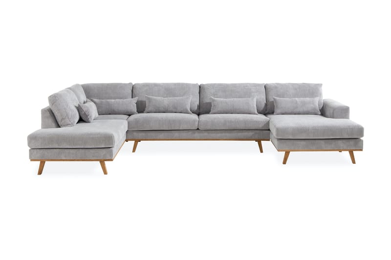 Copenhagen 5-sits Vänstervänd U-formad Soffa med Divan och Schäslong i Manchester - Ljusgrå - Products - Möbler - Soffa - U-soffa