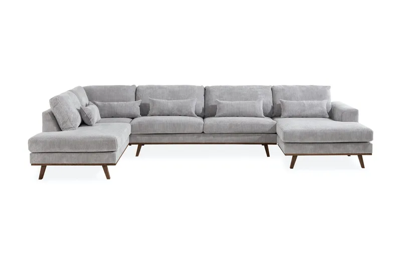 Copenhagen 5-sits Vänstervänd U-formad Soffa med Divan och Schäslong i Manchester - Ljusgrå - Products - Möbler - Soffa - U-soffa