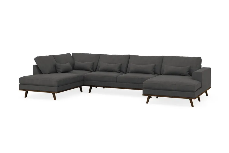Copenhagen 5-sits Vänstervänd U-formad Soffa med Divan och Schäslong i Manchester - Mörkgrå - Products - Möbler - Soffa - U-soffa