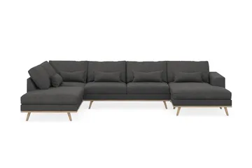 Copenhagen 5-sits Vänstervänd U-formad Soffa med Divan och Schäslong i Manchester - Mörkgrå - Products - Möbler - Soffa - U-soffa