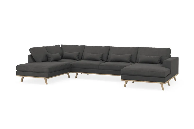 Copenhagen 5-sits Vänstervänd U-formad Soffa med Divan och Schäslong i Manchester - Mörkgrå - Products - Möbler - Soffa - U-soffa