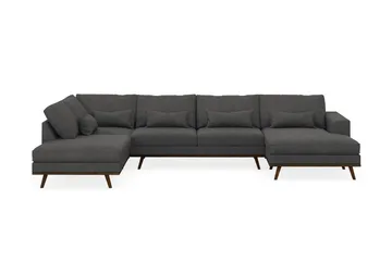 Copenhagen 5-sits Vänstervänd U-formad Soffa med Divan och Schäslong i Manchester - Mörkgrå - Products - Möbler - Soffa - U-soffa