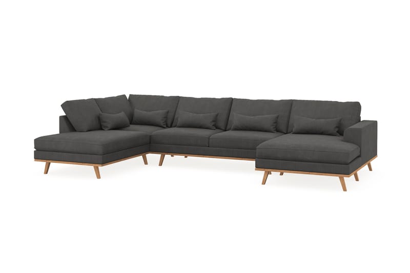 Copenhagen 5-sits Vänstervänd U-formad Soffa med Divan och Schäslong i Manchester - Mörkgrå - Products - Möbler - Soffa - U-soffa