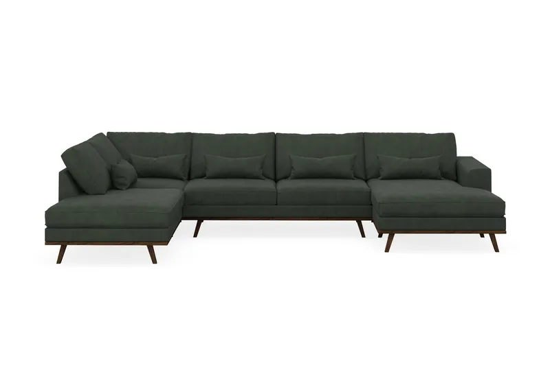 Copenhagen 5-sits Vänstervänd U-formad Soffa med Divan och Schäslong i Manchester - Mörkgrön - Products - Möbler - Soffa - U-soffa