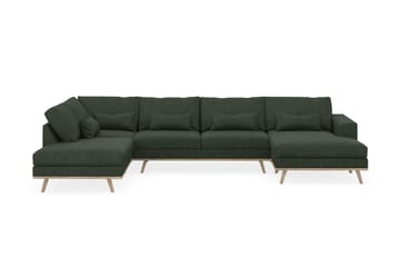 Copenhagen 5-sits Vänstervänd U-formad Soffa med Divan och Schäslong i Manchester - Mörkgrön - Products - Möbler - Soffa - U-soffa
