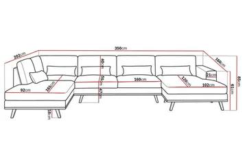 Copenhagen 5-sits Vänstervänd U-formad Soffa med Divan och Schäslong i Manchester - Mörkgrön - Products - Möbler - Soffa - U-soffa