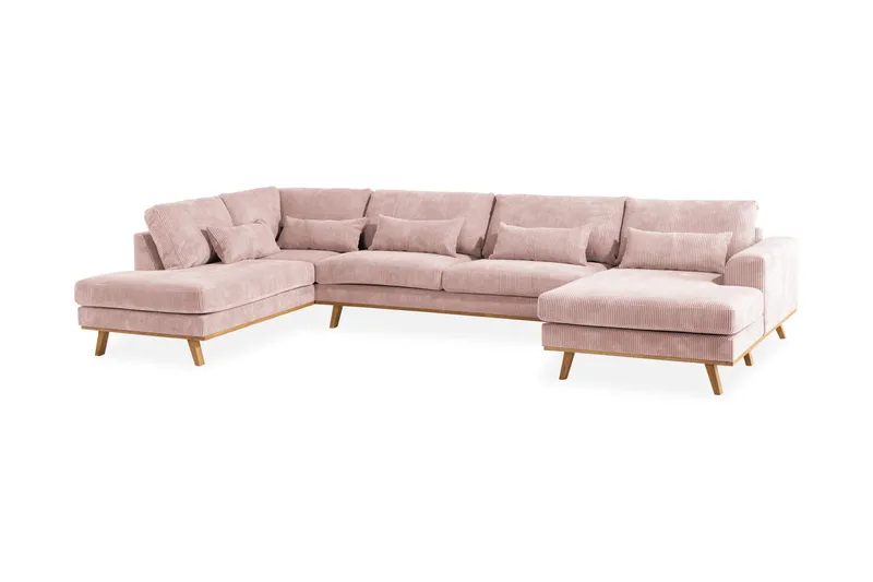 Copenhagen 5-sits Vänstervänd U-formad Soffa med Divan och Schäslong i Manchester - Rosa - Products - Möbler - Soffa - U-soffa